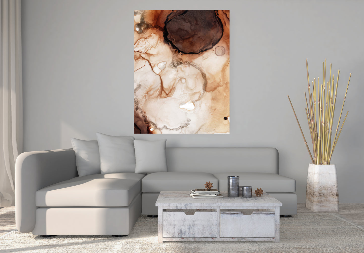 Marble Wall Art faded Orange