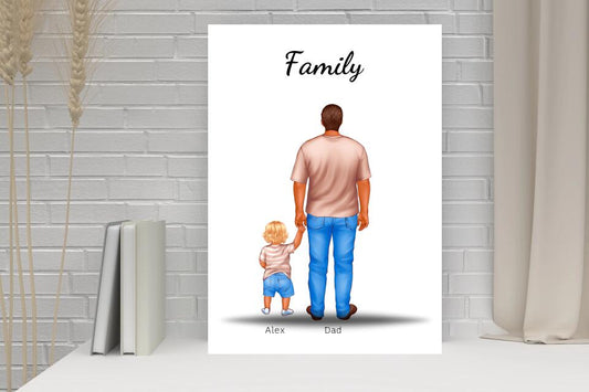 Dad holding toddlers hand