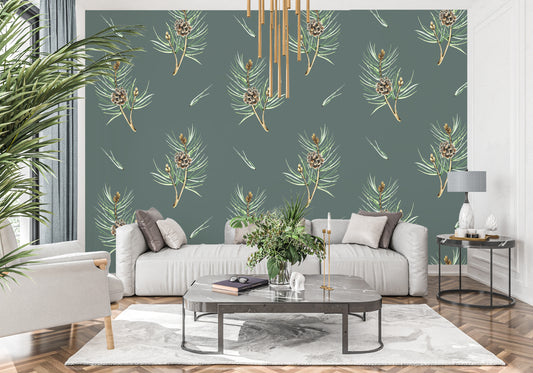 Removable Wallpaper mixture of Greens